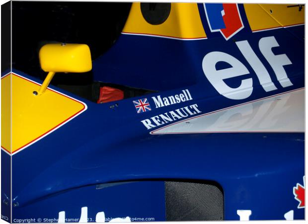 Nigel Mansell's Racing Car Canvas Print by Stephen Hamer