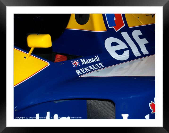 Nigel Mansell's Racing Car Framed Mounted Print by Stephen Hamer