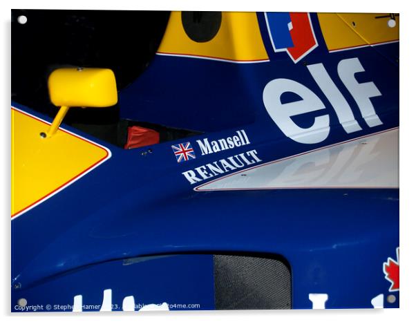 Nigel Mansell's Racing Car Acrylic by Stephen Hamer