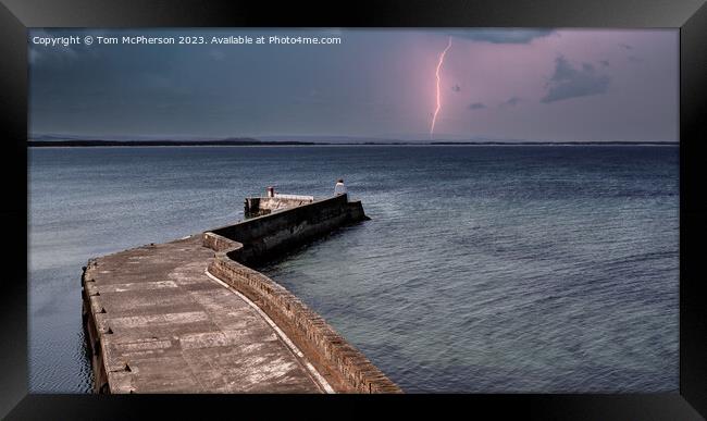 The Divine Power of a Stormy Coast at Burghead Framed Print by Tom McPherson