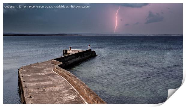 The Divine Power of a Stormy Coast at Burghead Print by Tom McPherson