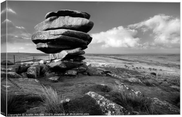 The Cheesewring, Bodmin Moor, Cornwall Canvas Print by Justin Foulkes
