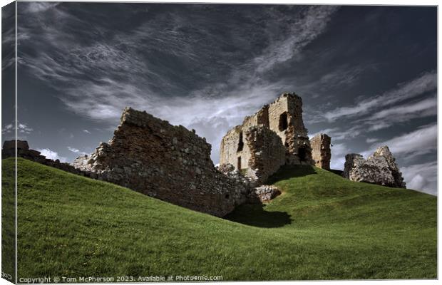 Duffus Castle: A Stormy Stronghold Canvas Print by Tom McPherson