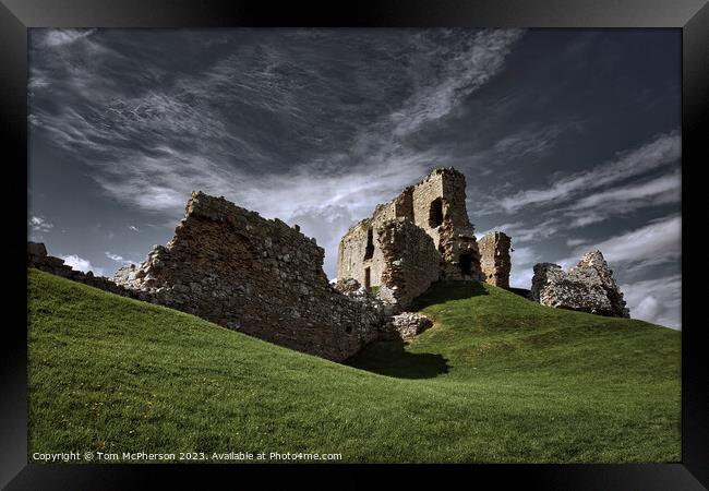 Duffus Castle: A Stormy Stronghold Framed Print by Tom McPherson