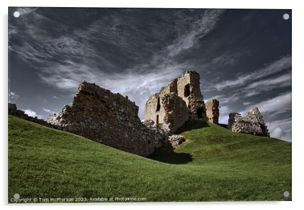 Duffus Castle: A Stormy Stronghold Acrylic by Tom McPherson