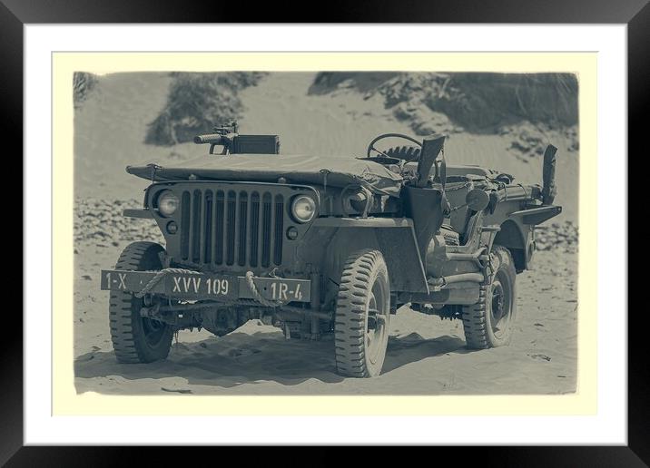 World war II Willy's MB jeep Framed Mounted Print by Images of Devon