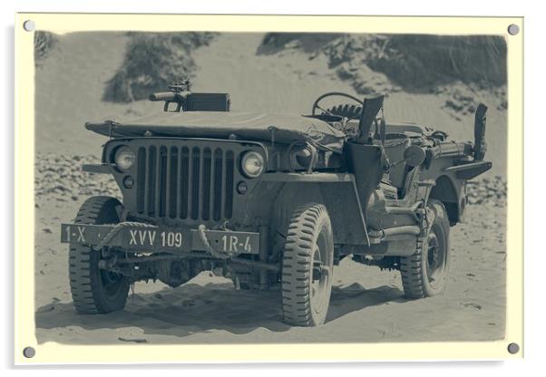 World war II Willy's MB jeep Acrylic by Images of Devon