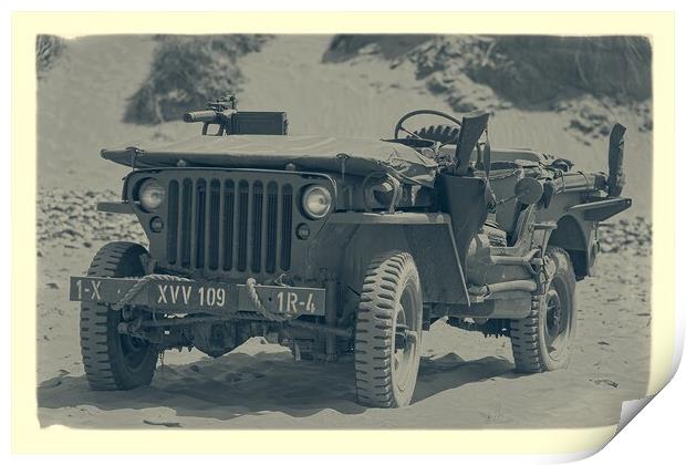 World war II Willy's MB jeep Print by Images of Devon