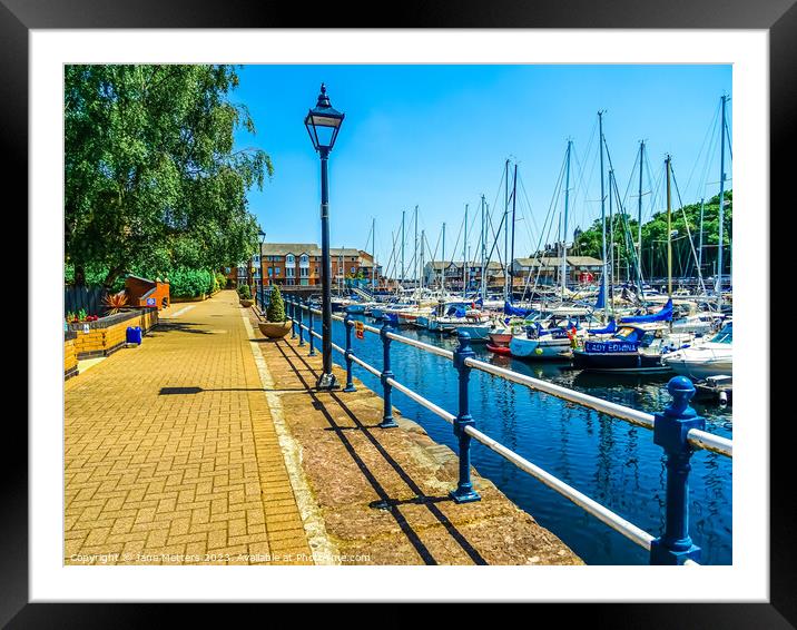 A Stroll Around the Marina Framed Mounted Print by Jane Metters