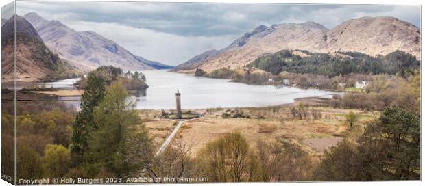 Glenfinnan Monument: A Salute to Scottish Loyalty Canvas Print by Holly Burgess