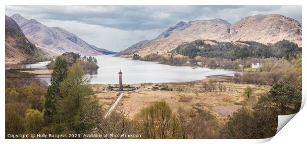 Glenfinnan Monument: A Salute to Scottish Loyalty Print by Holly Burgess