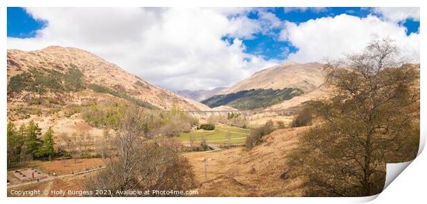 Mountains of the Glenfinnan Viaduct in scotland  Print by Holly Burgess