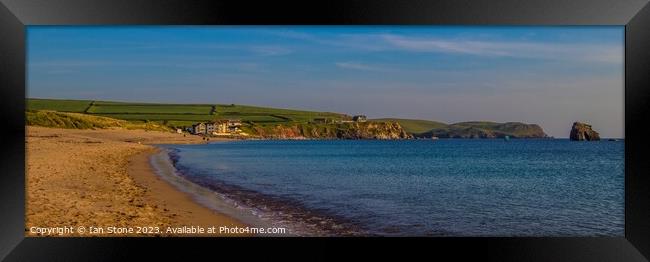 Thurlestone and South Milton Sands panorama. Framed Print by Ian Stone