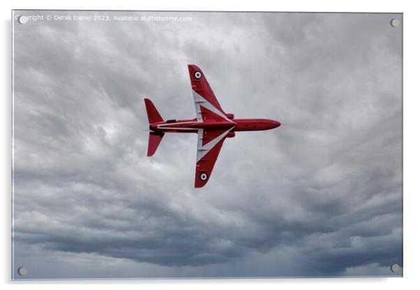 RAF Red Arrow Flying Solo Acrylic by Derek Daniel