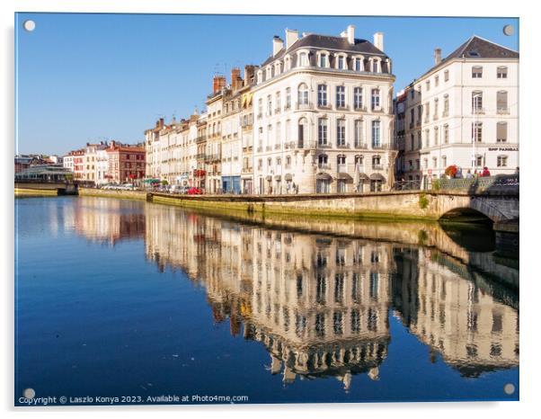 Reflections in the Nive River - Bayonne Acrylic by Laszlo Konya