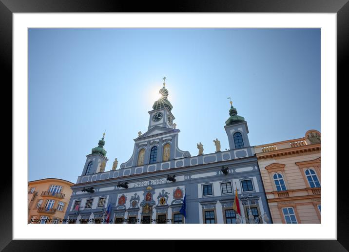 Town Hall of Ceske Budejovice Framed Mounted Print by Dietmar Rauscher