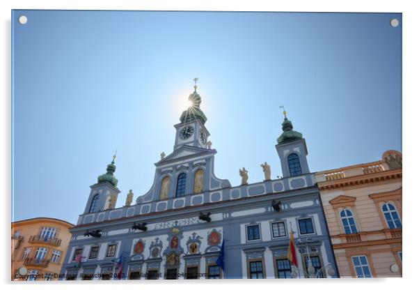 Town Hall of Ceske Budejovice Acrylic by Dietmar Rauscher