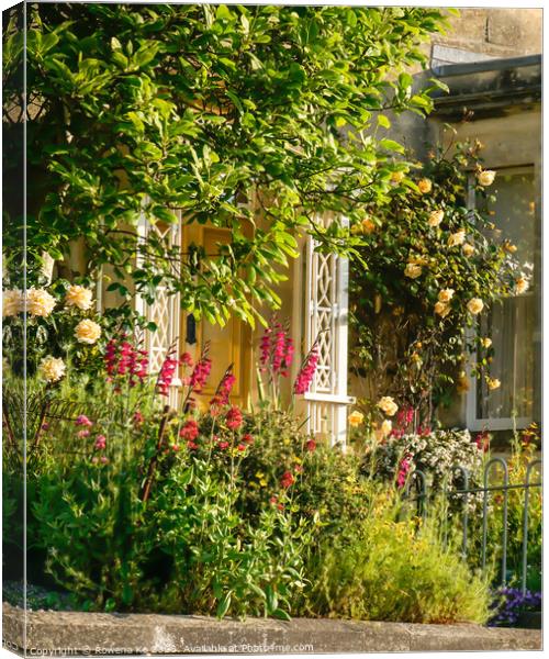 Summer Blooms in an English Garden Canvas Print by Rowena Ko