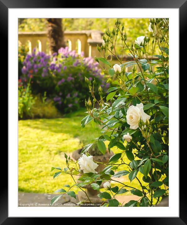 Summer Sunrise in an English Garden Framed Mounted Print by Rowena Ko