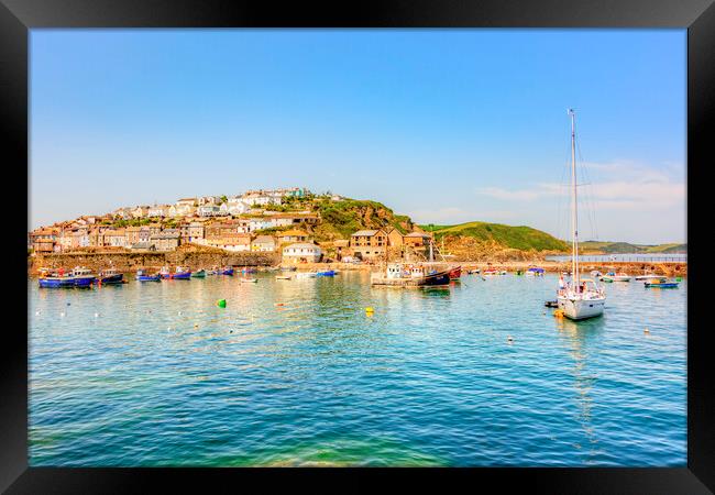 Mevagissey Harbour Glow Framed Print by Malcolm McHugh
