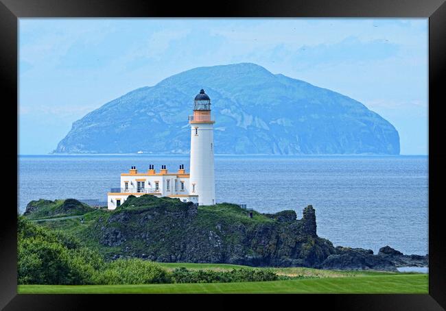 Turnberry lighthouse and Ailsa Craig Framed Print by Allan Durward Photography