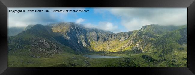 Clouds Parting Over Cwm Idwal Framed Print by Steve Morris
