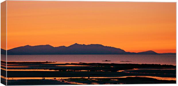Arran sunset skies and calm waters Canvas Print by Allan Durward Photography