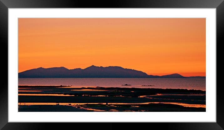 Arran sunset skies and calm waters Framed Mounted Print by Allan Durward Photography