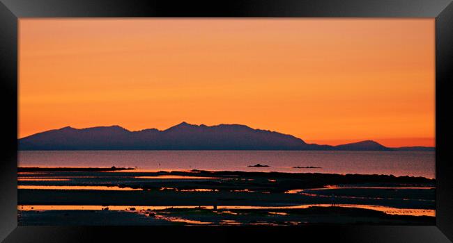 Arran sunset skies and calm waters Framed Print by Allan Durward Photography