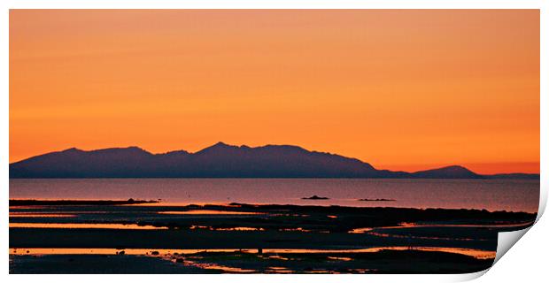 Arran sunset skies and calm waters Print by Allan Durward Photography