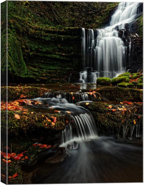 Majestic Autumn Waterfall in Yorkshire Canvas Print by Jim Round