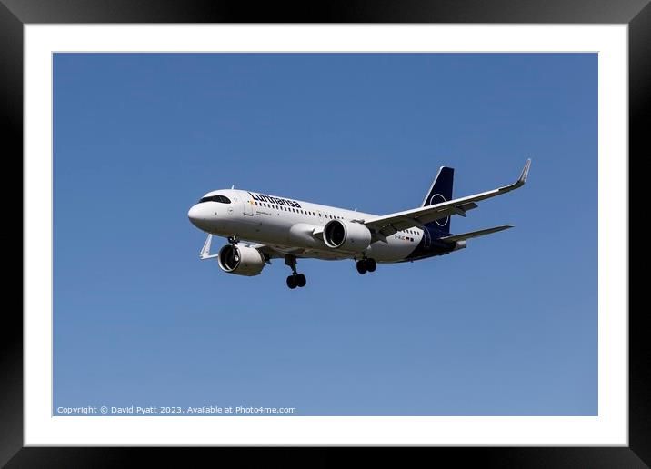 Lufthansa Airbus  A320-271N Neo Framed Mounted Print by David Pyatt