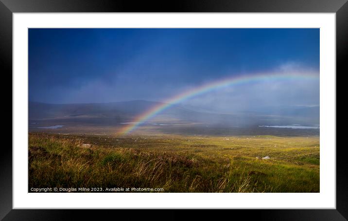 Rainbow Over Rannoch Framed Mounted Print by Douglas Milne