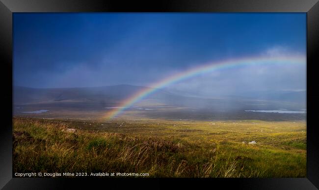 Rainbow Over Rannoch Framed Print by Douglas Milne
