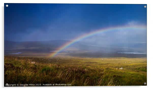 Rainbow Over Rannoch Acrylic by Douglas Milne