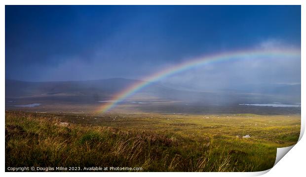 Rainbow Over Rannoch Print by Douglas Milne