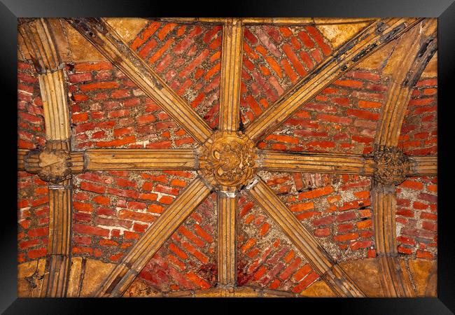 Exchequer Gate Medieval Ceiling In Lincoln Framed Print by Artur Bogacki