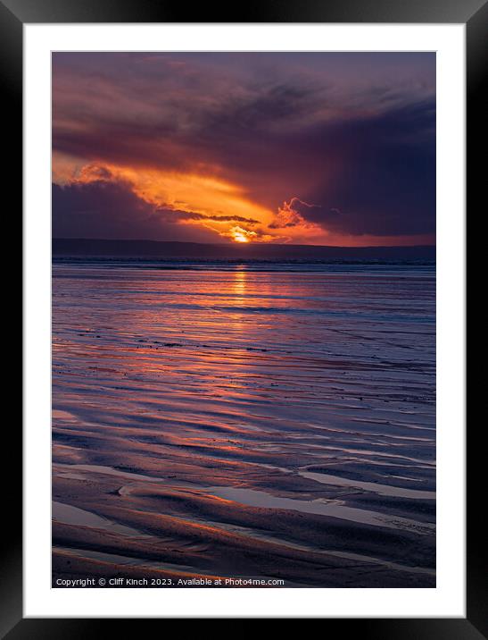 Golden Path to the Horizon Framed Mounted Print by Cliff Kinch
