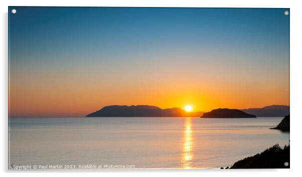 Gerakas Sunset Acrylic by Paul Martin