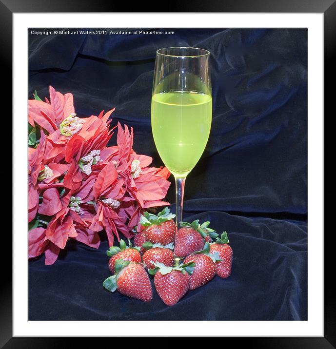 Strawberries and Wine Framed Mounted Print by Michael Waters Photography