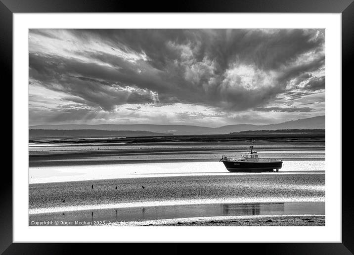 Solitude on Taf Estuary Framed Mounted Print by Roger Mechan