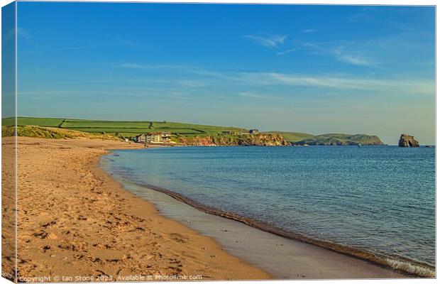 Thurlestone and South Milton Sands. Canvas Print by Ian Stone