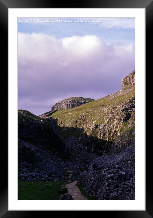 Heading for Malham Limestone Pavement, Yorkshire Framed Mounted Print by Derek Daniel