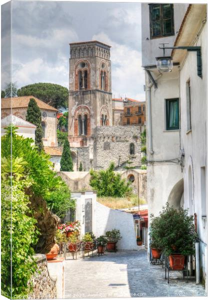 Ravello side Street Italy  Canvas Print by Diana Mower