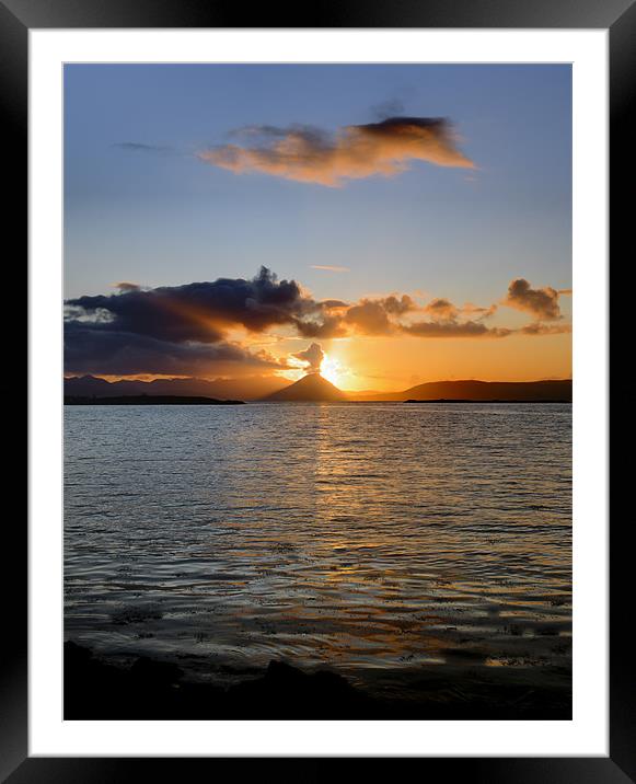 Sun setting on Skye Framed Mounted Print by Gary Eason