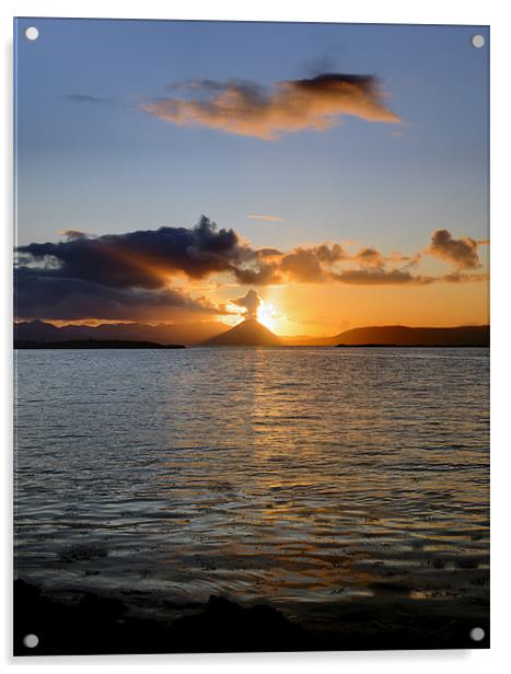 Sun setting on Skye Acrylic by Gary Eason