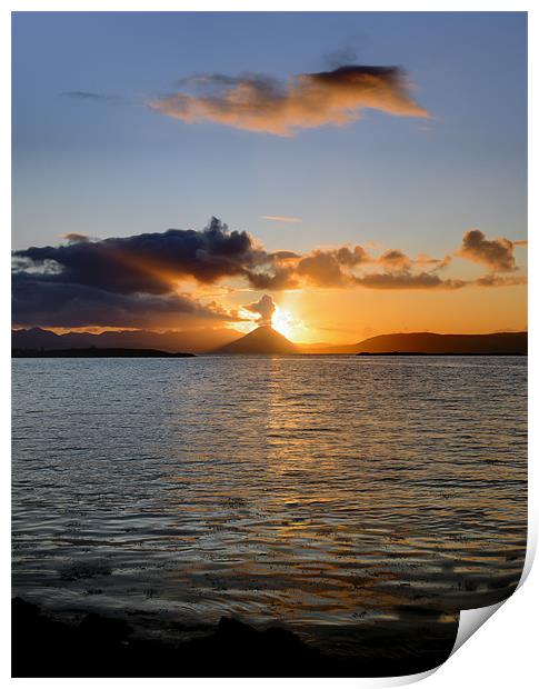 Sun setting on Skye Print by Gary Eason