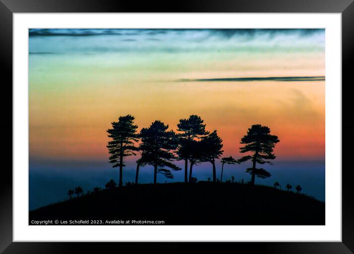 Colmers hill Bridport  Framed Mounted Print by Les Schofield