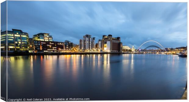 Light on The Tyne Canvas Print by Neil Coleran