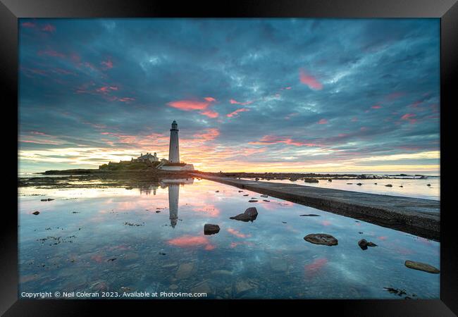 Lighthouse Dawn Framed Print by Neil Coleran